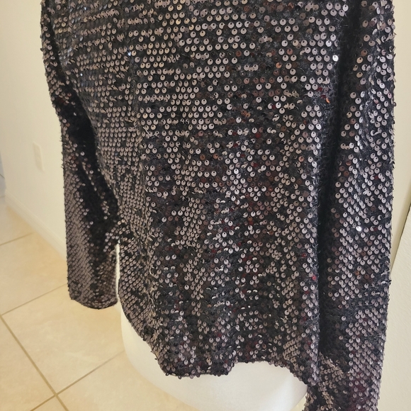 Chicos TRAVELERS COLLECTION Sequin Grace Jacket Black - Picture 4 of 6